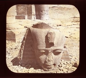 Egypt - The Ramesseum, head of the colossus of Ramses II, Thebes by American Photographer